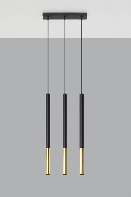 Lampa wisząca MOZAICA 3L czarny/złoto-5316199