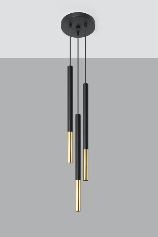 Lampa wisząca MOZAICA 3P czarny/złoto-5316207