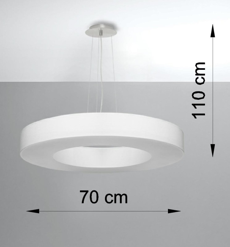 Żyrandol SATURNO SLIM 70 biały-5315939