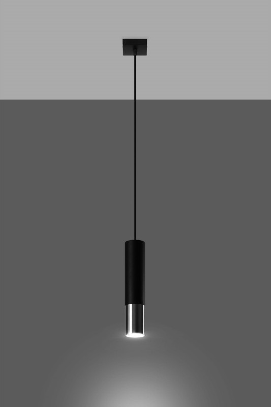 Lampa wisząca LOOPEZ 1 czarny/chrom-5345851