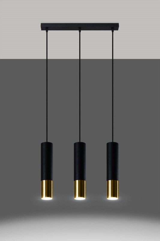 Lampa wisząca LOOPEZ 3L czarny/złoty-5345890