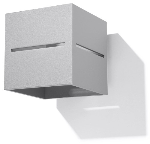 Szary kinkiet kwadrat LOBO lampa naścienna G9